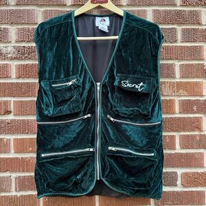 Secret Scientist Men’s 3XL Urban Streetwear Multi zippered pockets Velvet Vest